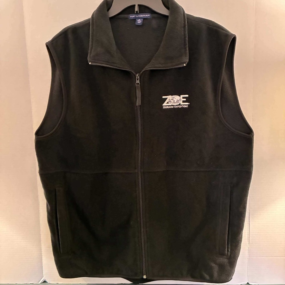 Port & Company Fleece Vest Mens XL Black Full Zip Sleeveless Outdoor Casual